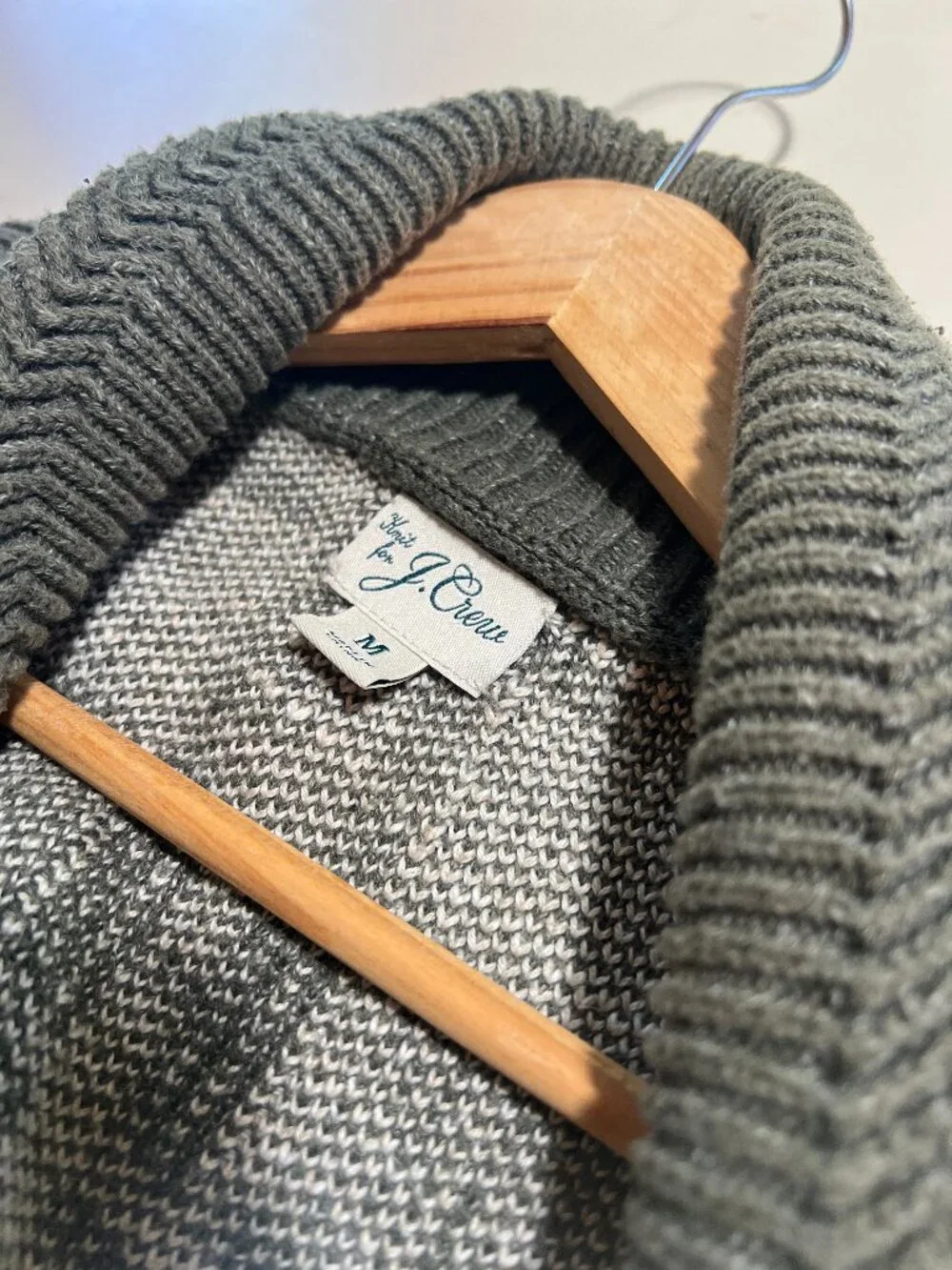 J Crew Men’s Cotton Knit Chore Jacket Sweater Medium